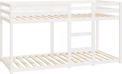 Zdjęcie produktu dla Łóżko piętrowe, białe, 90x200 cm, lite drewno sosnowe