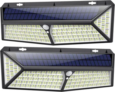 Produktbild von Solarleuchte – LED-Wandleuchte – Außenbeleuchtung – mit Bewegungsmelder – 430 LEDs – Schwarz