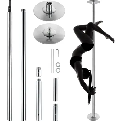 Produktbild von VEVOR Professionelle Tanzstange, Pole Dance Tragbare Tanzstange Profi ca. 210,5–278,4 cm Höhenverstellbare Abnehmbare Fitnessstange  Fitness Silber, Tanzstange Fitnessstudios, Club, Party