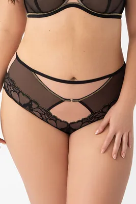 Immagine prodotto di Gorsenia biancheria intima femminile in pizzo a rete floreale k759 saanvi, nero, m