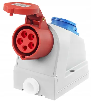 Produktbild von Adelid Kombi Starkstromsteckdose 32A IP44 Unterputz grau