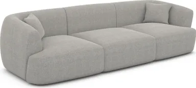 Produktbild von Strukturstoff 3-Sitzer Couch Elvira Hellgrau