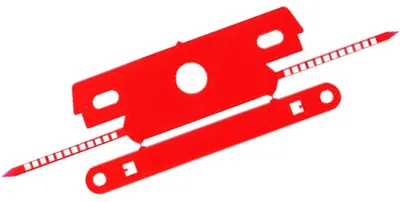 Produktbild von Abheftstreifen mit Deckschiene 80mm Kunststoff VE=100 Stück rot
