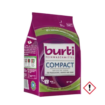 Produktbild von Burti Compact Fein Waschmittelpulver 26 Waschladungen Packung 1300g
