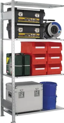 Produktbild von Gebr. Schulte Steckregal Anbau verzinkt 2000x1000x500mm 1Rahmen / 4 Böden Feldlast 1200kg - 12755-4