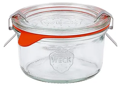Produktbild von 48x Weck Glas Sturzglas mit Deckel Dichtungsring und je 2 Klammern  Overturn 165 ml
