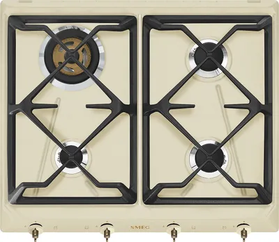 Zdjęcie produktu dla Smeg Coloniale SRV864POGH Płyta grzewcza kremowa zintegrowana 60 cm gazowa 4 palniki