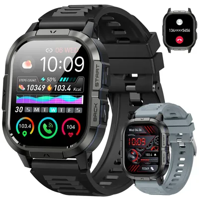 Zdjęcie produktu dla Inteligentny zegarek męski/damski z funkcją telefonu, Bluetooth, odbieranie połączeń, wodoodporny, monitor tętna, monitor snu, sportowy zegarek, kompatybilny z Androidem