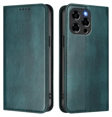Produktbild von Handyhülle für Doogee Note 58 / Note 58 Pro, Vintage Leder RFID Schutz Kartenfach Standfunktion Magnetische Klapphülle Grün