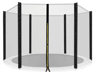 Zdjęcie produktu dla INLEA Zewnętrzna siatka zabezpieczająca do trampoliny PREMIUM Jump o średnicy całkowitej 305 cm, na 6 słupków – czarna