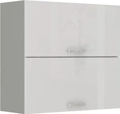 Image de Meuble de cuisine supérieur 80 cm GENJI - gris / blanc brillant