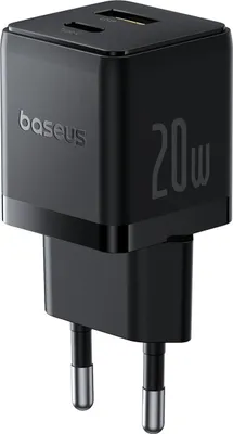 Produktbild von Baseus Palm USB und USB-C Ladegerät 20W EU Schwarz