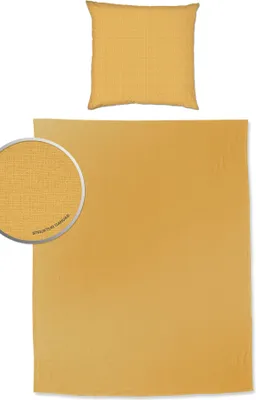 Produktbild von Hahn Summer Set Bettwäsche Gold 150x200 cm + 80x80 cm