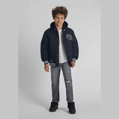 Produktbild von Minoti Collegejacken Kapuze Schwarz Gr. 116 für Jungen