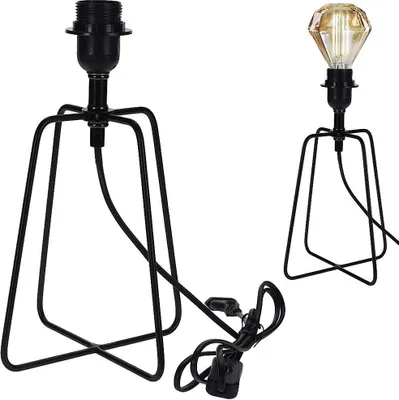 Image de Lampe en métal noir pour table de chevet, commode, table, bureau.