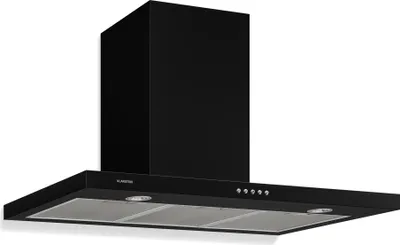 Image de klarstein Limelight - hotte murale en acier inoxydable avec 3 niveaux de puissance, 600 m³/h, affichage digital, éclairage LED, 64 dB, largeur 90 cm, noir