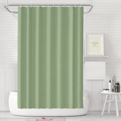Productafbeelding van Douchegordijn 180x200 cm, groen, waterdicht, anti-schimmel, PEVA, met 12 ringen