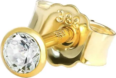 Produktbild von Einzel Winzige Ohrstecker 2,5mm Gelbgold 333 8 Karat Gold Ohrring Zirkona Weiß