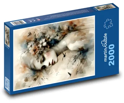 Produktbild von martinpuzzle - Puzzle 2000 Teile - Mädchen mit Blumen