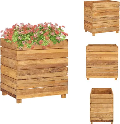 Obrázok produktu pre vidaXL Zvýšený záhon 50x40x55 cm z masívneho teakového dreva a ocele - Kvetináče a sadenice
