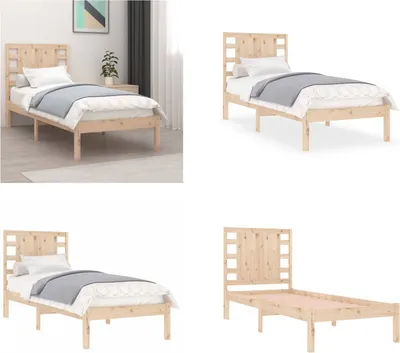 Produktbild von vidaXL Massivholzbett 90x190 cm - Bettgestell - Bettgestelle - Bettrahmen - Schlafzimmerbett
