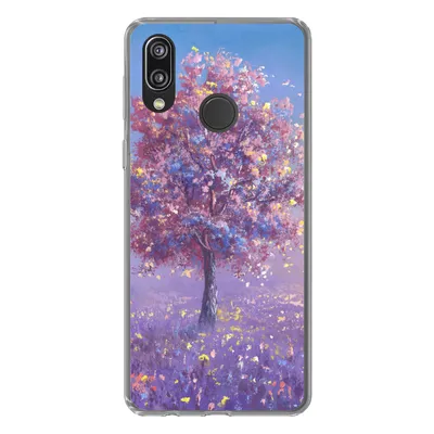 Produktbild von MuchoWow® Handyhülle Schutzhülle Hülle für Huawei P20 Lite (2020) Baum - Sommer - Rosa Silikon Softcase Handy Hülle - Kartenhalter