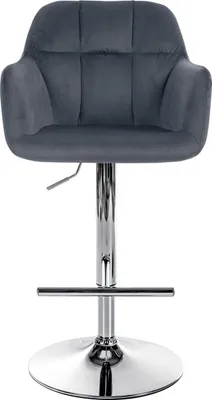 Produktbild von Barhocker Natoma Samt chrom dunkelgrau