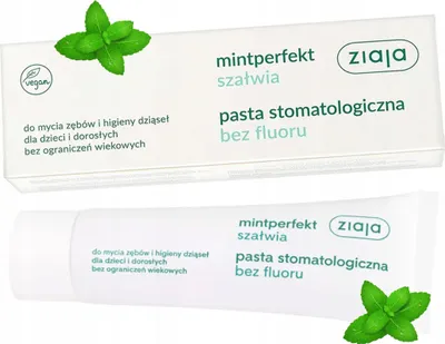 Image de Ziaja Mintperfekt dentifrice à la sauge dentaire sans fluor, 75 ml