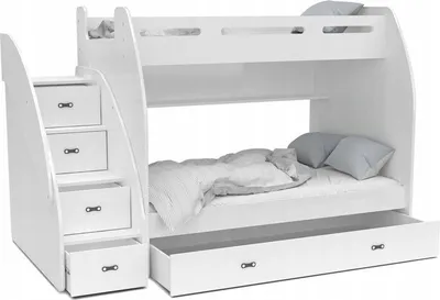 Produktbild von Etagenbett Hochbett Spielbett Kinderbett mit Matratze und Schublade Doppelstockbett ZUZIA 200x90