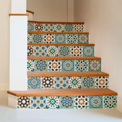 Obrázok produktu pre Samolepky na dlaždice 24 kusov, 10x10 cm, Vodoodolné PVC, Dekorácia na stenu, do kúpeľne a kuchyne