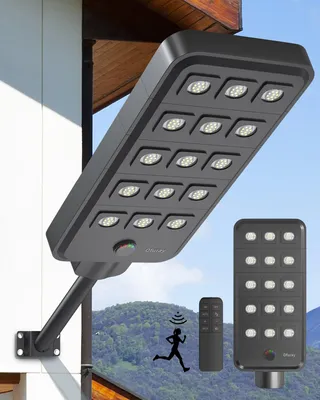 Solar-Straßenlaterne, 150 LEDs, 36.000 mAh, Dämmerungssensor, Außenleuchte