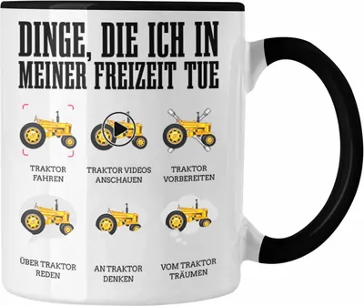 Produktbild von Trendation - Traktor Tasse Geschenk Bauer Landwirt Geschenkidee Traktor Fans (Schwarz)