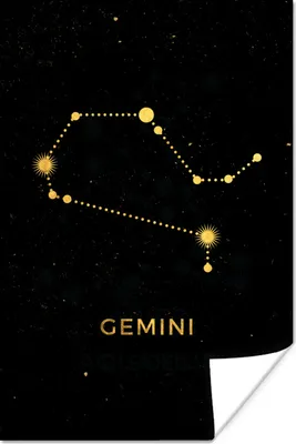 Produktbild von MuchoWow® Poster Tierkreiszeichen - Zwillinge - Astrologie 40x60 cm - Plakate für die Wand - Poster Babyzimmer