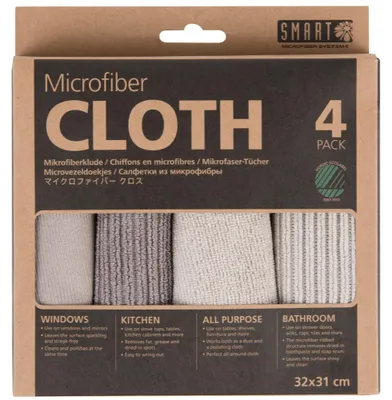 Productafbeelding van Smart Microvezel Schoonmaakdoekjes Grijs/Beige (4 stuks)