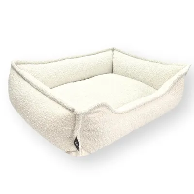 Obrázek produktu pro 4L Textil útulný pelíšek pro psy z bouclé LEO Premium-LINE ortopedický košík pro psy s paměťovou pěnou (60x40 cm, béžový)