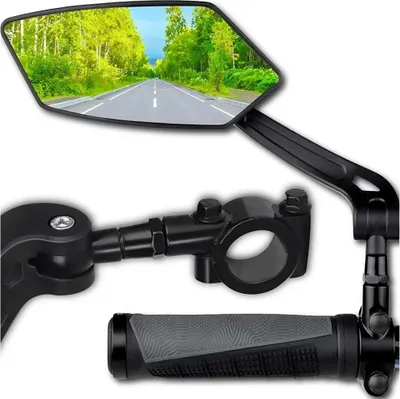 Produktbild von EDIBAZZAR | Fahrrad-Rückspiegel, 360° drehbarer Spiegel für Fahrräder, 2er-Set