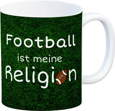 Produktbild von Football ist meine Religion Kaffeebecher mit Footballmotiv