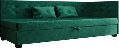Obrázok produktu pre AURA SOFA Boxspringová posteľ NEMO PLUS 90x195 Kompletná sada s matracom Bonell, čalúnená posteľ s úložným priestorom – zelená, MONOLITH 37