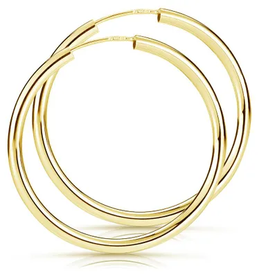 Produktbild von MATERIA by Matthias Wagner Gold Creolen 29mm Damen Ohrringe aus 925 Sterling Silber Gelbgold vergoldet inkl. Box SO-420