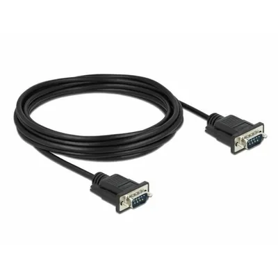 Produktbild von DeLOCK Seriell Kabel RS-232 D-Sub 9 Stecker zu Stecker mit schmalem Steckergehäuse 5 m, Schwarz, 5 m, RS-232 Sub-D9, RS-232 Sub-D9, Männlich, Männlich