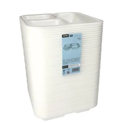 Produktbild von Siegelschalen, XPS 3-geteilt 1350 ml 4,2 cm x 24,5 cm x 26,5 cm weiss laminiert
