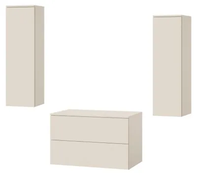 Obrázok produktu pre 3-dielna kúpeľňová zostava: spodná skrinka + 2 vysoké skrinky Color Macadamia (2S 80 + 1D 100 x 2)