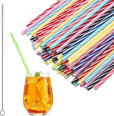 Image de Bâtonnets réutilisables de 23 cm avec brosse pour boissons