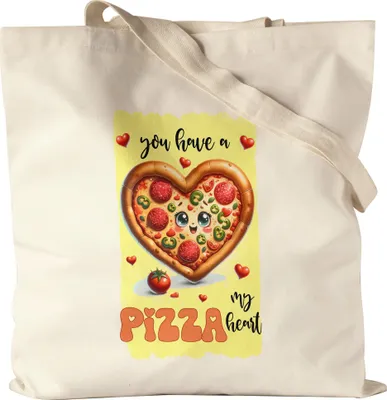 Produktbild von You Have a Pizza My Heart Jutebeutel Pizza Liebe Herz Valentinstag Geschenk