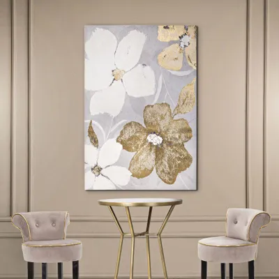 Produktbild von Leinwanddruck mit mehrfarbigem Blumenmotiv, 80 x 3 x 120 cm