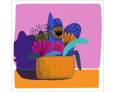 Produktbild von Glasbild Plants and flowers 30x30 cm