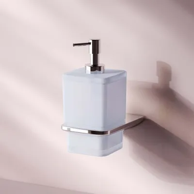 Produktbild von Seifenspender Wandmontage Flüssigseifenspender nachfüllbar Dispenser für Seife oder Duschgel mit Bohren Edelstahl Glas AM.PM, Chrom