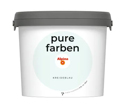 Produktbild von Alpina pure farben Wandfarbe kreideblau 2,5 L