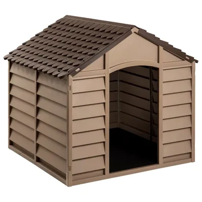 Image de vidaXL Niche pour chien Marron 86x84x82 cm Polypropylène
