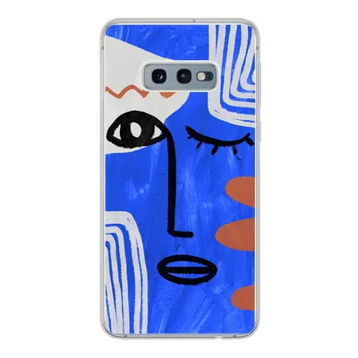 Produktbild von MuchoWow® Handyhülle Schutzhülle Hülle für Samsung Galaxy S10e Gesicht - Blau - Abstrakt Silikon Softcase Handy Hülle - Handy